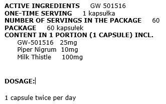 Animal Factory GW 501516 Cardarine 25 mg 60 caps