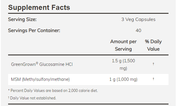 Glucosamine & MSM 120 caps